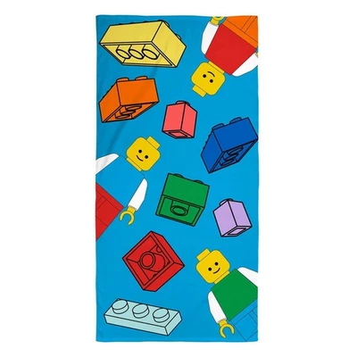 Lego Drap De Plage Serviette En Coton 100 % Bleu 70 X 150 Cm - Photo 1/2