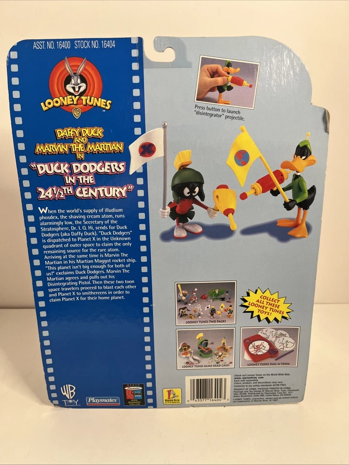 Looney Tunes DUCK DODGERS Century Marvin The Martian & Daffy Duck 1997 Playmates - Image 2 of 3