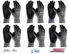 6 PR. 42-874 MaxiFlex Micro Foam Nitrile Grip Palm Coated PROTECTIVE WORK GLOVES