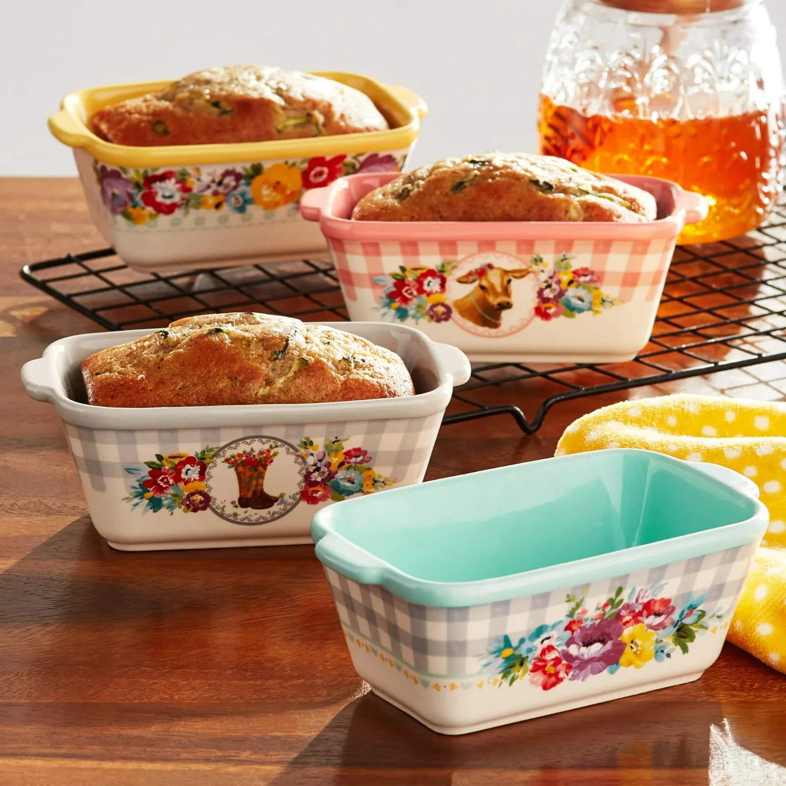 The Pioneer Woman Sweet Romance Blossoms Mini Ceramic Loaf Set 4 Pack
Opens in a new window or tab