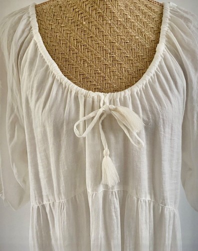 SPELL & THE GYPSY Gardenia White Dress With Belt Linen Size M SP5 - Picture 6 of 9