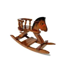 Dollhouse Miniatures Concord Rocking Horse Chair Child Brown Wood-1/12 Scale
