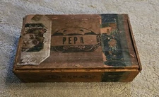 1890 Rate Pepa Cigar Box Wood Label Young Lady Royal Crowns Logos Conchas