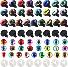 25 Pairs Glass Dragon Eyes Safety Eyes 10Mm Assorted Colors Flatback Scrapbookin