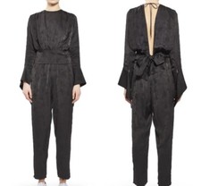 Topshop Overlay Black Jacquard Jumpsuit SZ 8 NWT