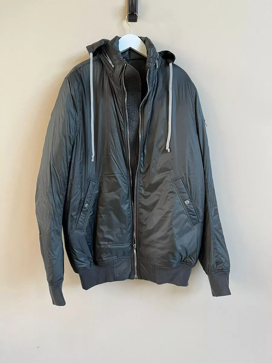 Rick Owens , Down Zipped Hood Bomber Jacket in Dark Dust , BNWT 46
