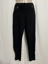 Adrianna Papell Pull On Skinny Stretch Pants Black Zippered Faux Pockets Size 6