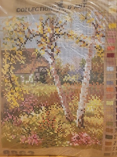 Printed Needlepoint Tapestry Canvas Collection D'art 8863 Cabin Floral Fields - Picture 2 of 3