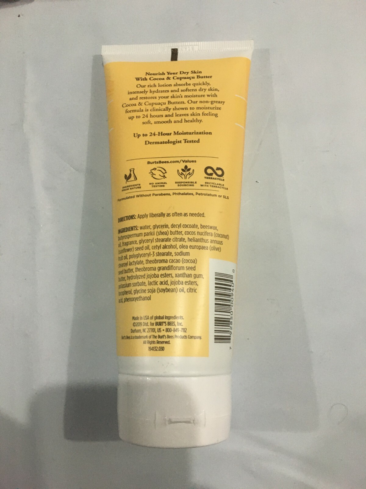 Burts Bees Butter Body Lotion for DrySkin with Cocoa & Cupuau, 6 Oz 