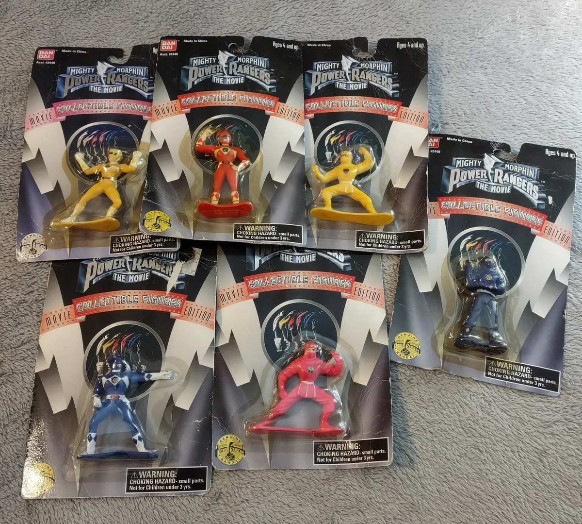 6 Unopened Vintage Power Rangers Collectible Figures 1995 Movie