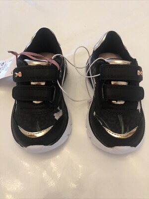 Ted Baker Kids Black Floral Infant Trainer Size UK