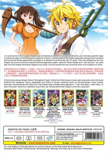 DVD Anime Seven Deadly Sins Season (1-124 End) +2 OVA +4 Movies +SP English Dub - Foto 2 di 11