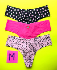 Victoria's Secret PINK Size M Seamless Thong Panty Bundle - Lot of 3