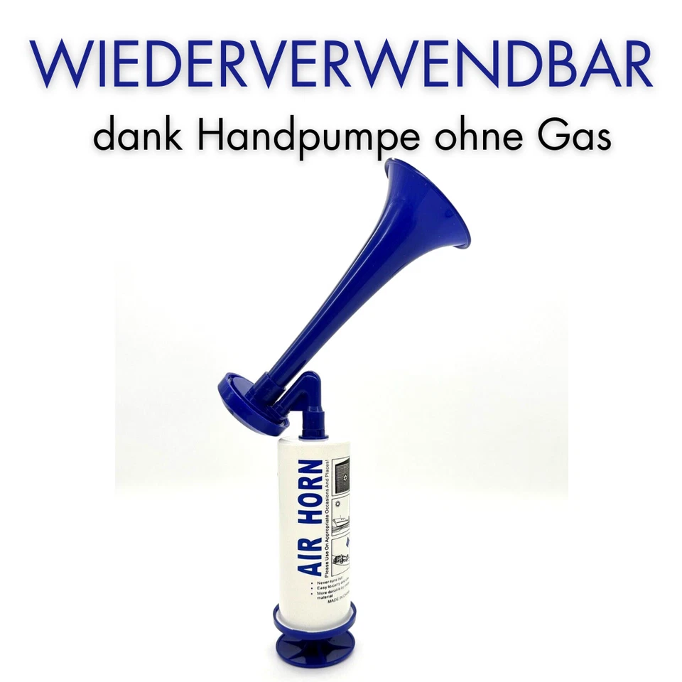 Laute(!) METALL Hupe Fanfare Druckluft Air Horn Signalhorn Megafon Stadion Tröte - Bild 3 von 4