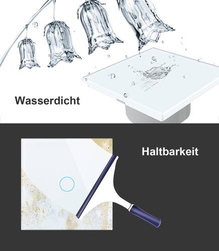 Livolo Glas Touch Weiss Lichtschalter Touchscreen Schalter mit LED Anzeige - Bild 5 von 13