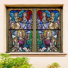 3D Our Lady Crown A544 Window Film Print Sticker Cling Stained Glass UV Amy