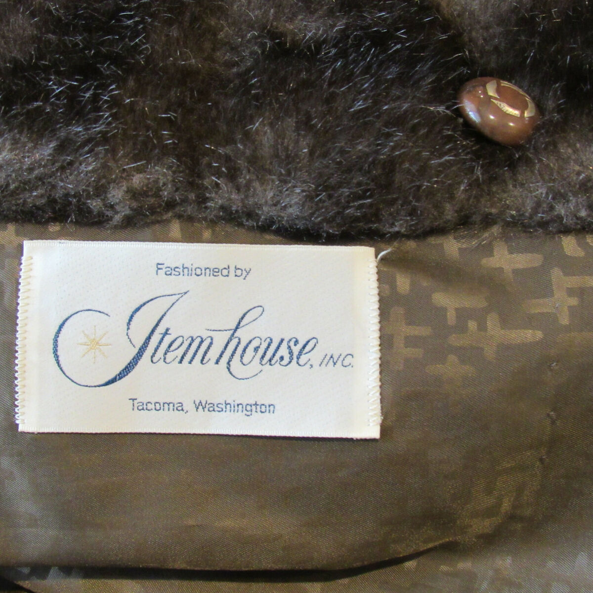 VTG Brown Box Coat Poodle Cloth Faux Fur Trimmed Collar Sz M VTG Brown Box Coat Poodle Cloth Faux Fur Trimmed Collar Sz M