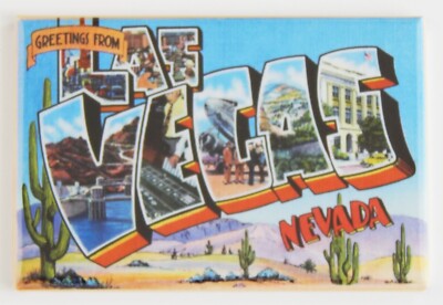 Greetings from Las Vegas Nevada FRIDGE MAGNET travel souvenir ''style A''