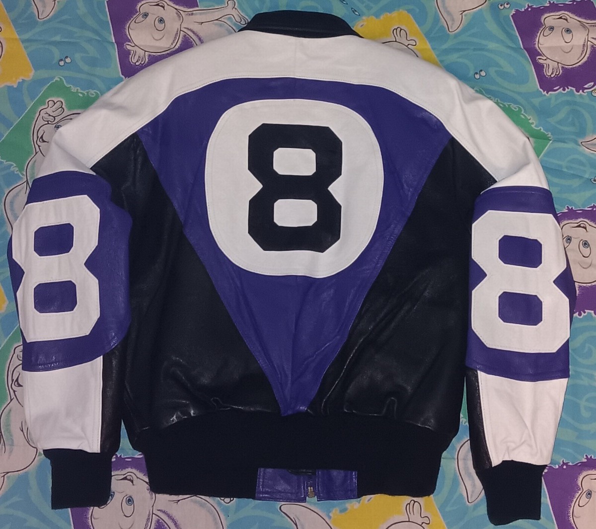 90s Michael Hoban Where MI 8 Ball Black White Purple Leather