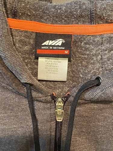Avia Fleece Jacket Womens Medium Gray Hooded Full Zip Running Gym Activewear - Picture 6 of 9