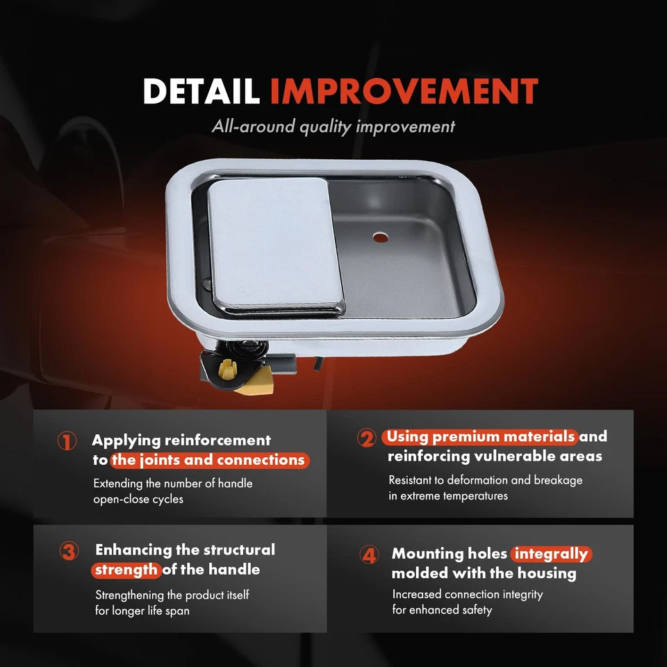 Manija de puerta interior cromada para pasajero delantero Western Star 4900 4900E 4900EX Foto 3 de 4