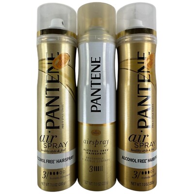 3 - Pantene Pro-V Air Spray Level 3 Alcohol Free Hairspray Brushable 7 oz NEW!