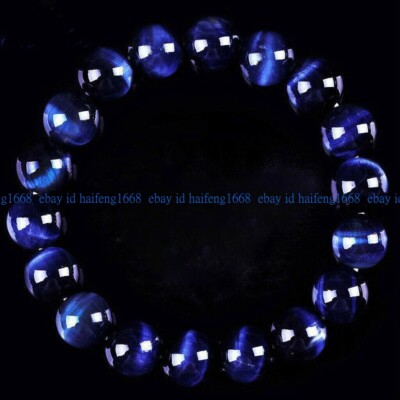 100% Natürliche 6/8/10/12mm Blaues Tigerauge Runde Edelstein Armband 17-23cm