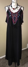 NWT Xhilaration Junior Size Boho Embroidered Maxi Dress Flowy Layer Sz M D6