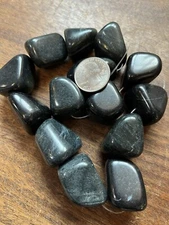 15" Strand Large Zebra Black Gray Stone  Chunky Free form  Beads