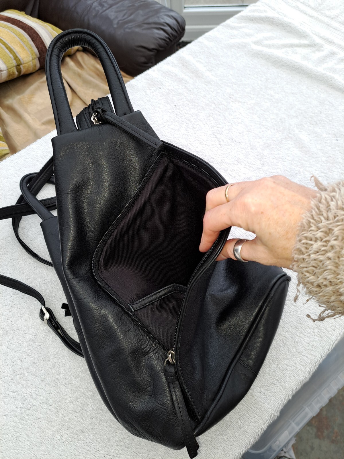 JOBIS REAL LEATHER BACKPACK SLOUCH GRAB SHOULDER HANDBAG PURSE eBay