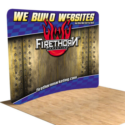 10ft Portable Curved Backdrop Wall Trade Show Displays Booth Event Exhibition