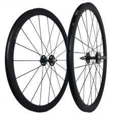 Carbon Track Bike Wheelset 25mm Width 38mm Depth U Shape Clincher 20-32 Holes