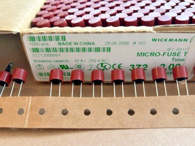 100 Stück 37212000001 Wickmann Sicherungen Fuses with Leads (Through Hole)