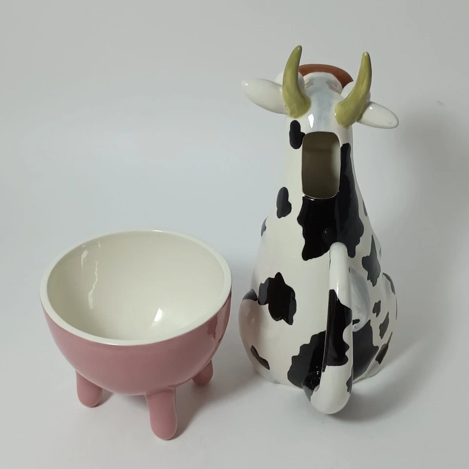 Department 56 Cerámica Clare Mackle Bee Happy Cow Crema con Juego de Azúcar Foto 4 de 4