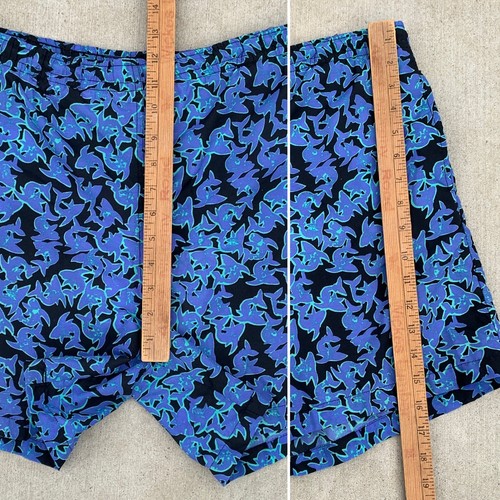 Vintage Maui And Sons Swim Shorts Nylon Short Shorts All Over Shark 80s 90s S - Picture 24 of 24
