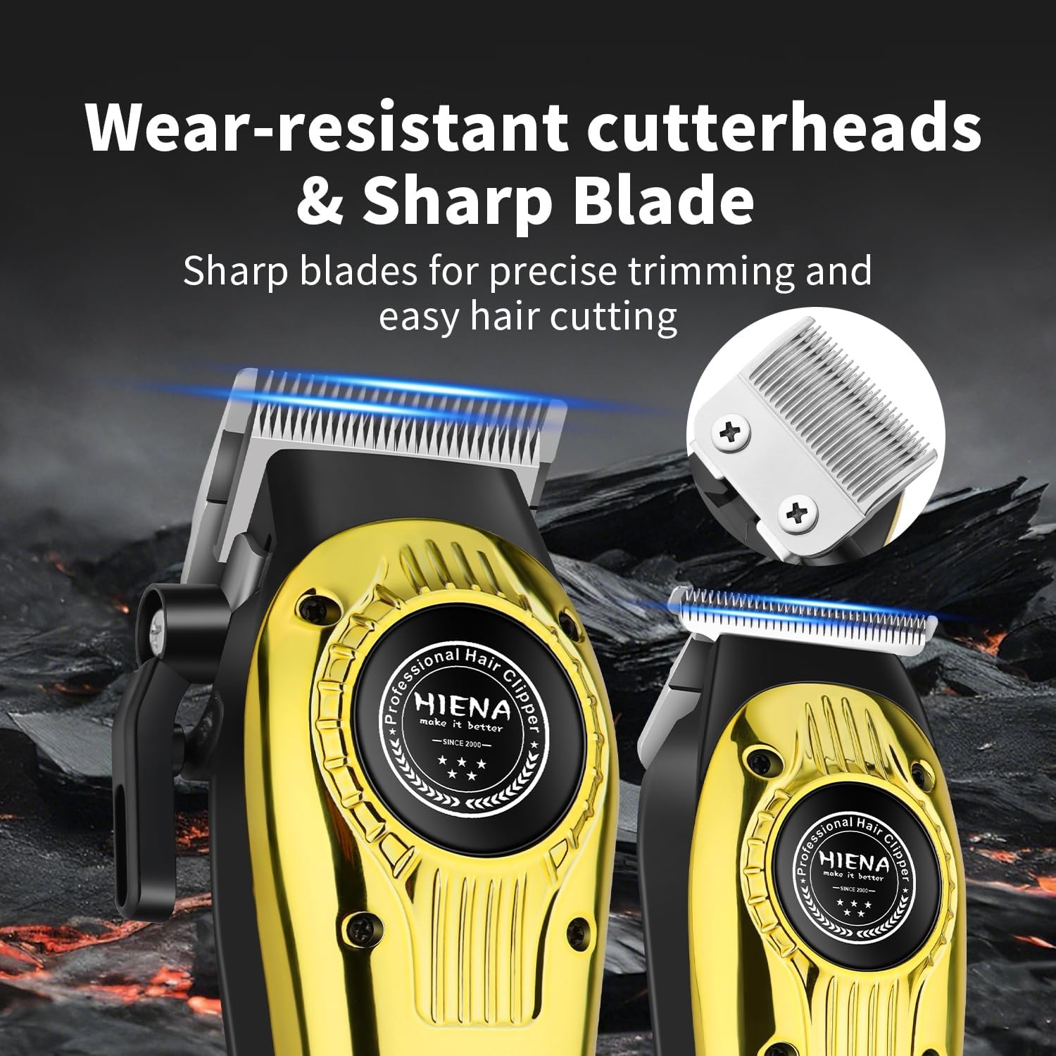 HIENA PRO Professional Hair Clippers Set for Men, Rechargeable Cordless Hair... 