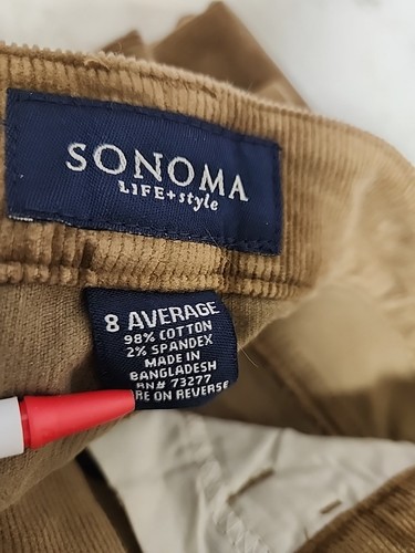 Pantaloni Sonoma donna taglia 8 marrone velluto a coste vestibilità moderna taglio stivaletto basso NUOVI - Foto 4 di 4
