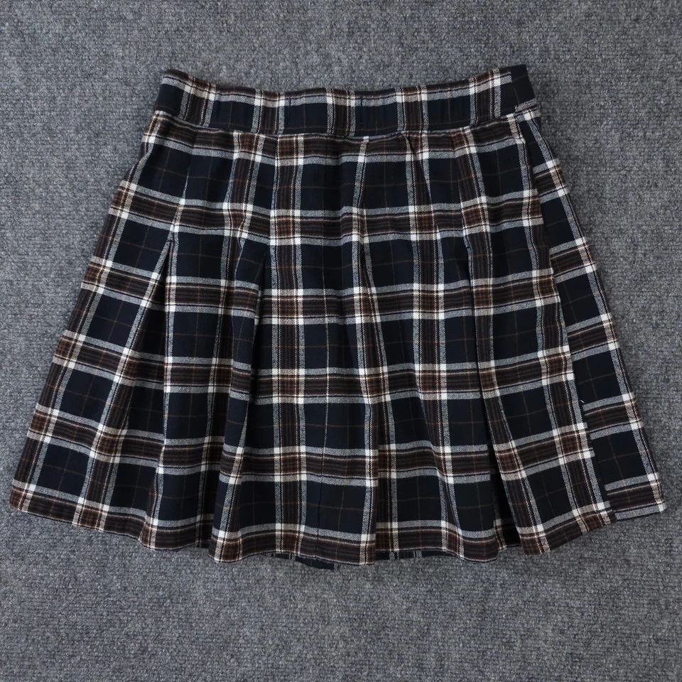Falda Hollister S Azul Franela Plisada a Cuadros Ultra Alto Tiro Academia Colegiala Foto 2 de 4