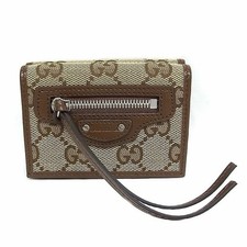 GUCCI tri fold wallet 681708 beige/dark brown GG canvas Balenciaga collaboration