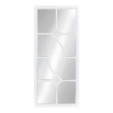 Cassat Casual Modern Window Wall Accent Mirror, White