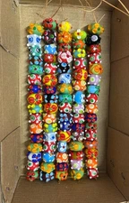 5 Strands Beautiful Flower & Eye Glass Beads, Jewelry making fashion beads.