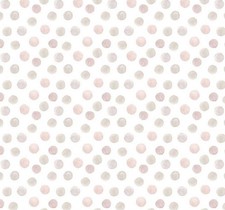 Dolls House Pink Polka Dot Spotty on White Miniature Print Wallpaper 1:12 Scale