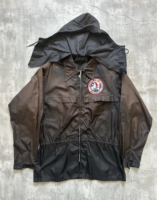 Vintage 60s 70s Anchorage Alaska Ski Jacket Hooded Talon Zip Black Sunfaded