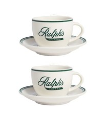 Ralph Lauren Ralph's Coffee Cup and Saucer Latte Cappuccino Tea set of 2 New