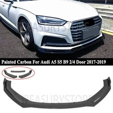 Fits For Audi A5 S5 B9 2/4Door 2017-2019 Painted Carbon V Style Front Bumper Lip