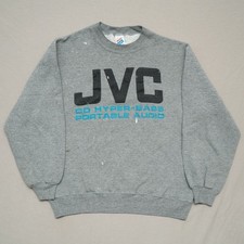 Vintage 90s JVC CD Hyper-Bass Portable Audio Distressed T Shirt Adult XL Paint