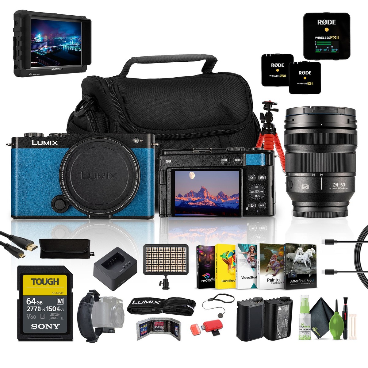 Panasonic Lumix S9 Mirrorless Camera (Blue), Lumix S 24-60mm