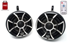 Wet Sounds REVO 6-XSB-SS Black 6.5" Marine LED Speaker Black Towers 1.75" Clamps