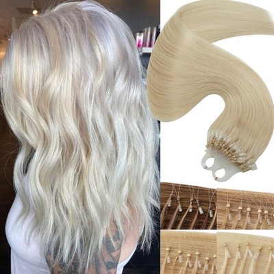 Echthaar Microring Loop Extensions Human Hair Haarverlängerung*200g 200 Strähnen