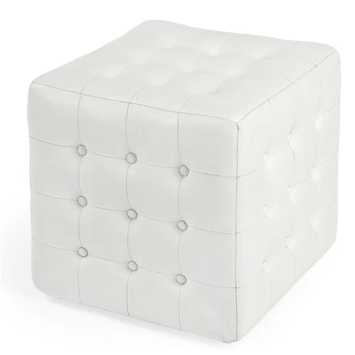 Butler Leon White Leather Ottoman - Picture 8 of 8